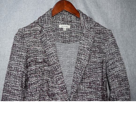 Max Studio Textured Knit Blazer Jacket Gray Marled Single Button Women’s Medium - Picture 2 of 3